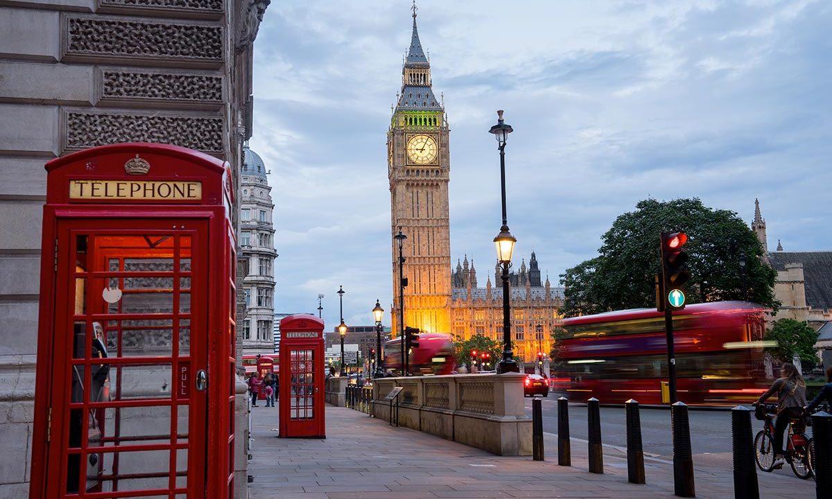 London cityscape with iconic buildings and the River Thames